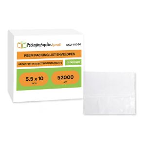 Packing List Envelopes - Clear Face - 5.5 x 10 Inch - 52000/Half Pallet