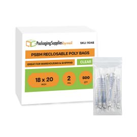 Reclosable Poly Bags 500 Qty 18 x 20 Inch