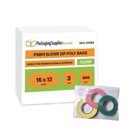 Slider Zip Poly Bags 500 Qty 16 x 12 Inch
